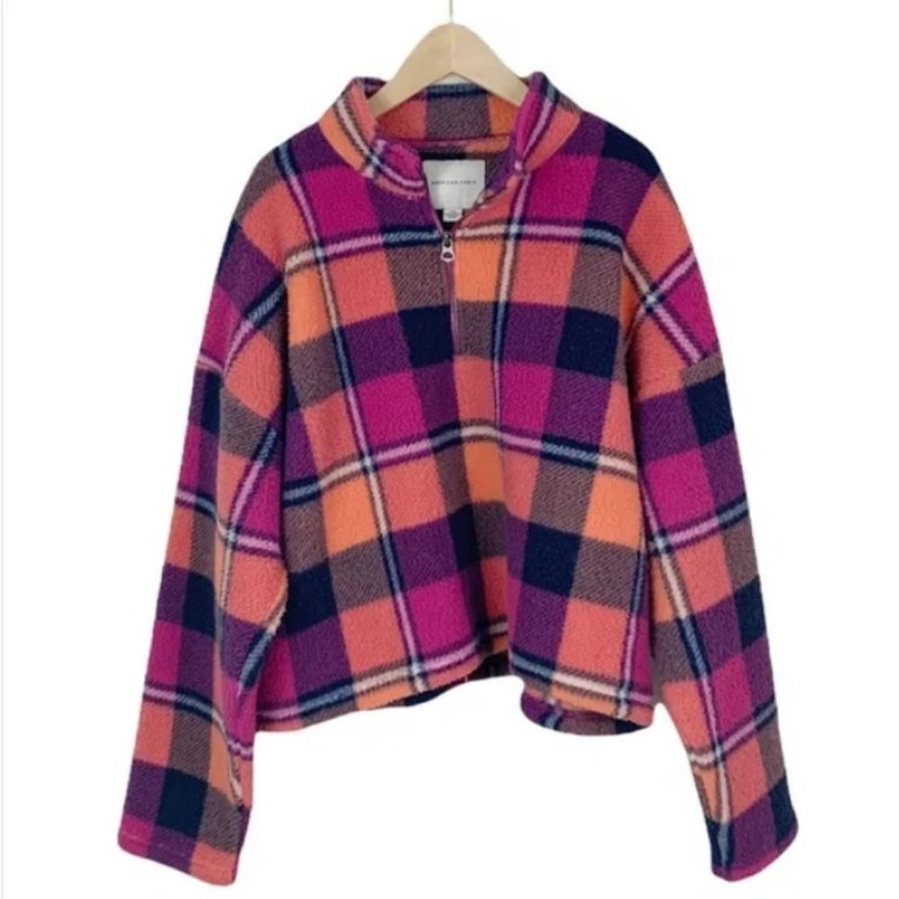 Cropped Plaid Sherpa